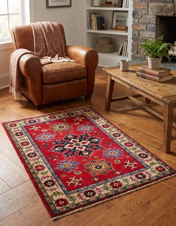 2' 7 x 4' Hand Knotted Kazak Rug