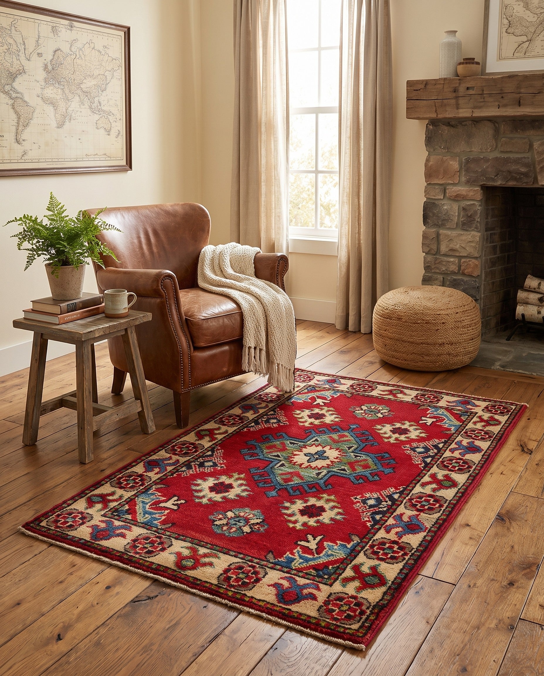2' x 3' 1 Hand Knotted Kazak Rug