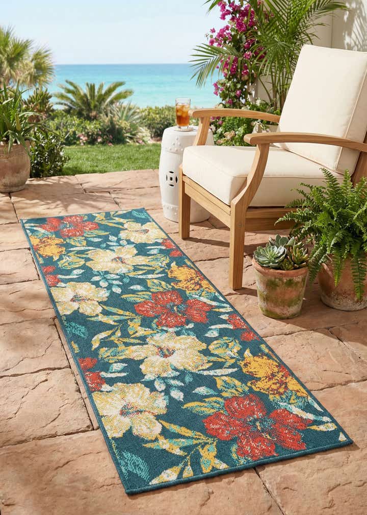 2' x 6' Easy-Clean Coastal Indoor / Outdoor Runner Rug