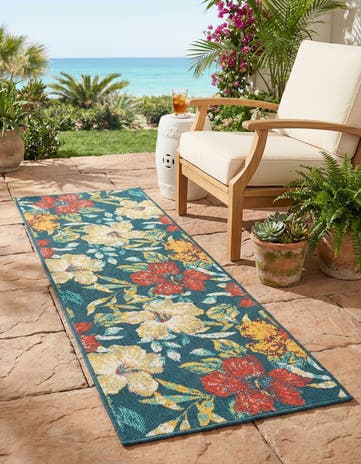 2' x 6' Easy-Clean Coastal Indoor / Outdoor Runner Rug