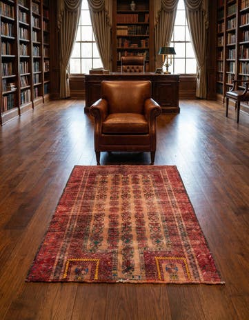 2' 10 x 4' Hand Knotted Ultra Vintage Persian Wool Rug