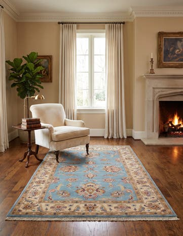3' 5 x 4' 11 Hand Knotted Ziegler Rug