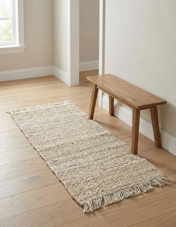 Ivory Hand Woven Chunky Jute Runner Rug