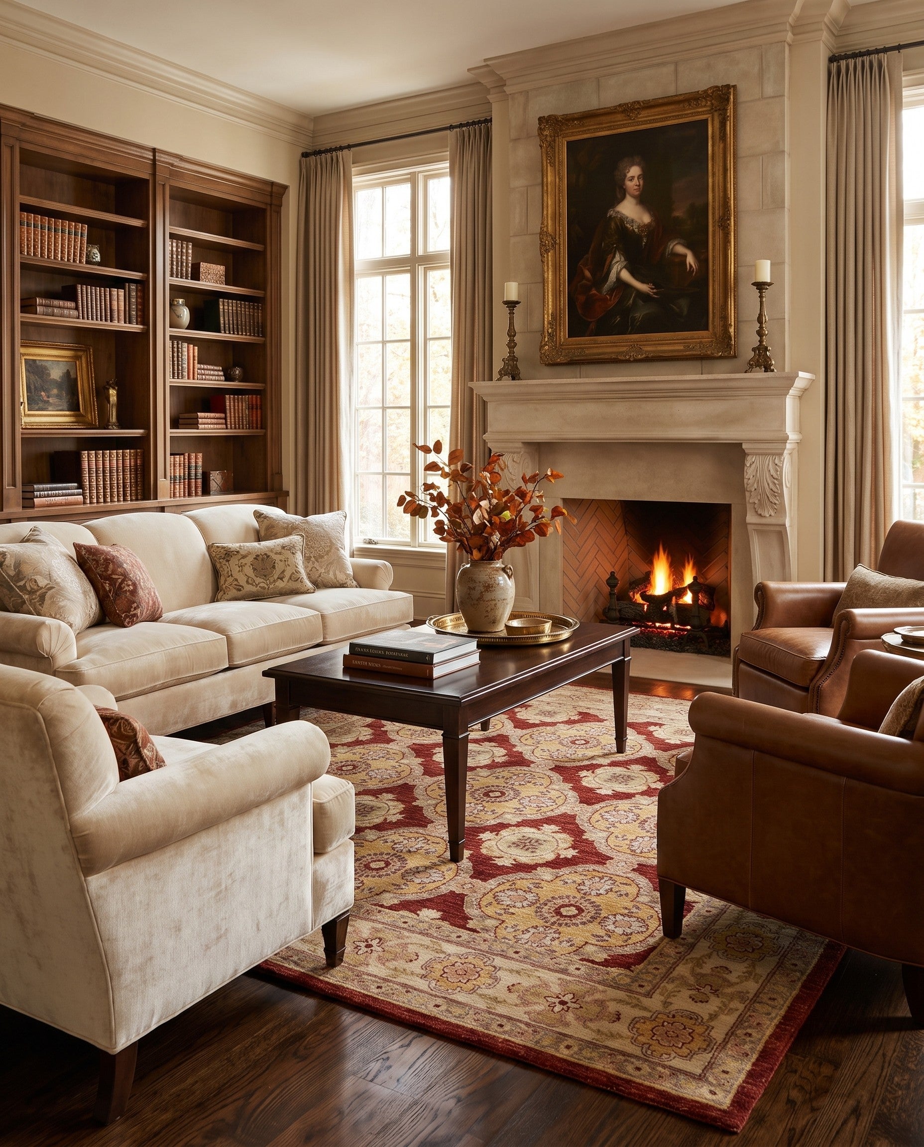 6' 4 x 7' 11 Hand Knotted Ziegler Rug