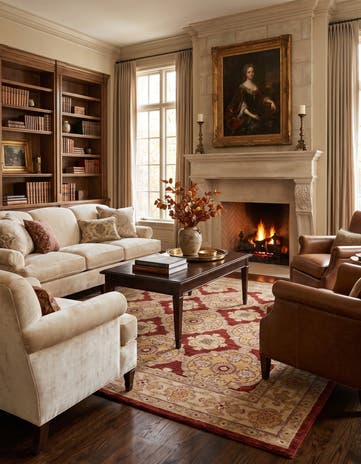 6' 4 x 7' 11 Hand Knotted Ziegler Rug