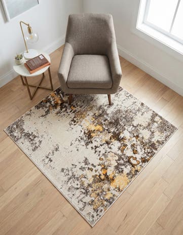 Ivory Beige Apollo Square Rug