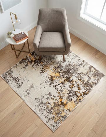 Ivory Beige Apollo Square Rug