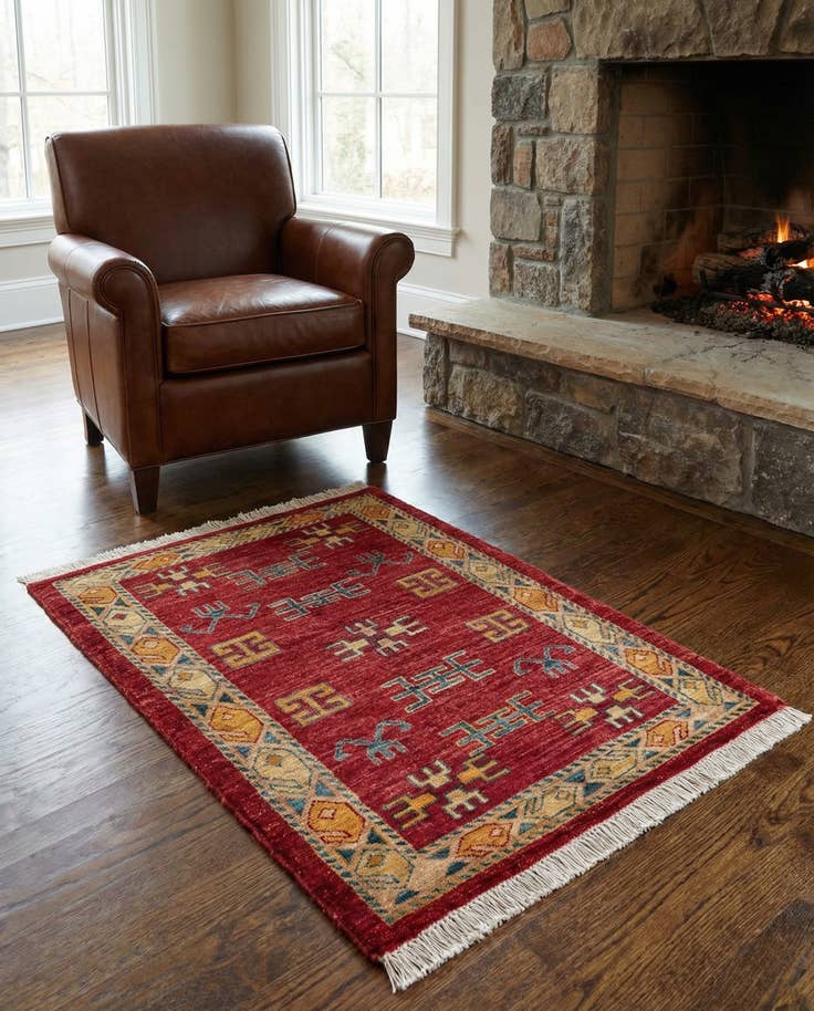 Detail image of 2' 9 x 3' 9 Hand Knotted Ziegler Wool Rug