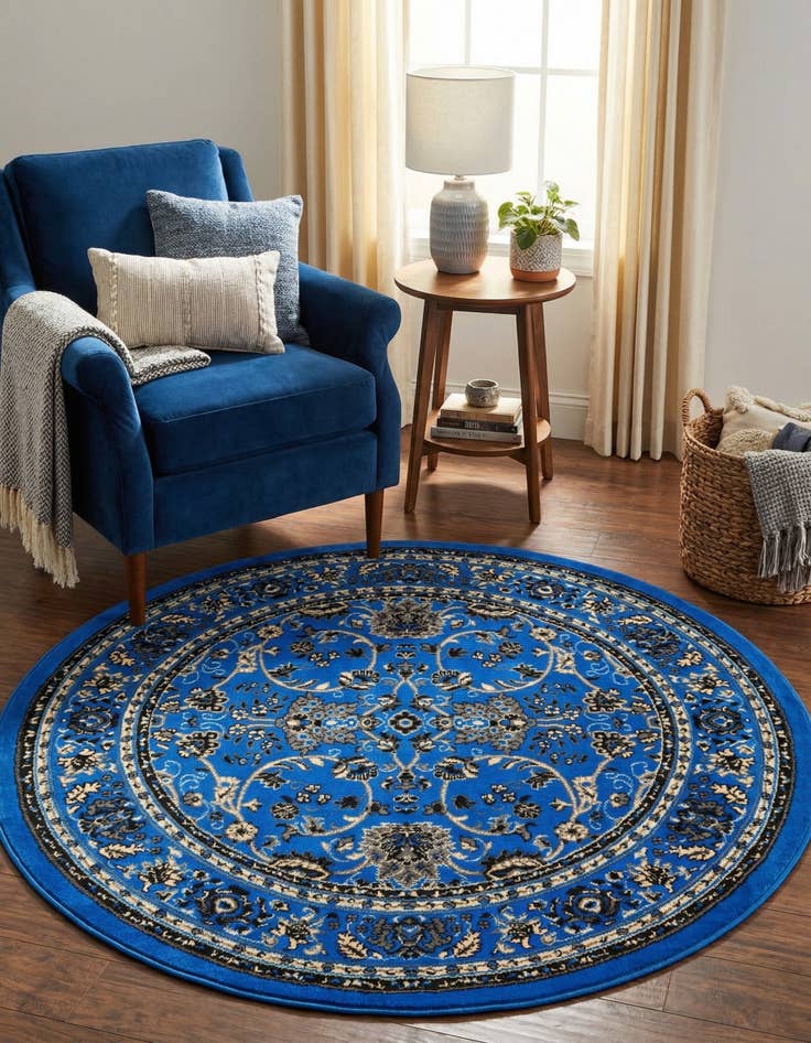 Detail image of 5' 3 x 5' 3 Kashan Design Round Rug