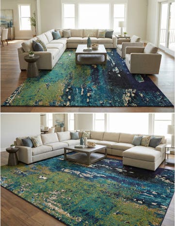 Navy Blue Washable Hyacinth Rug