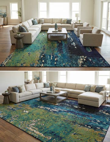 Navy Blue Washable Casablanca Rug