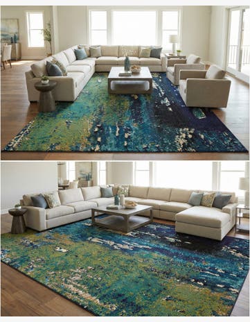 Navy Blue Washable Hyacinth Rug