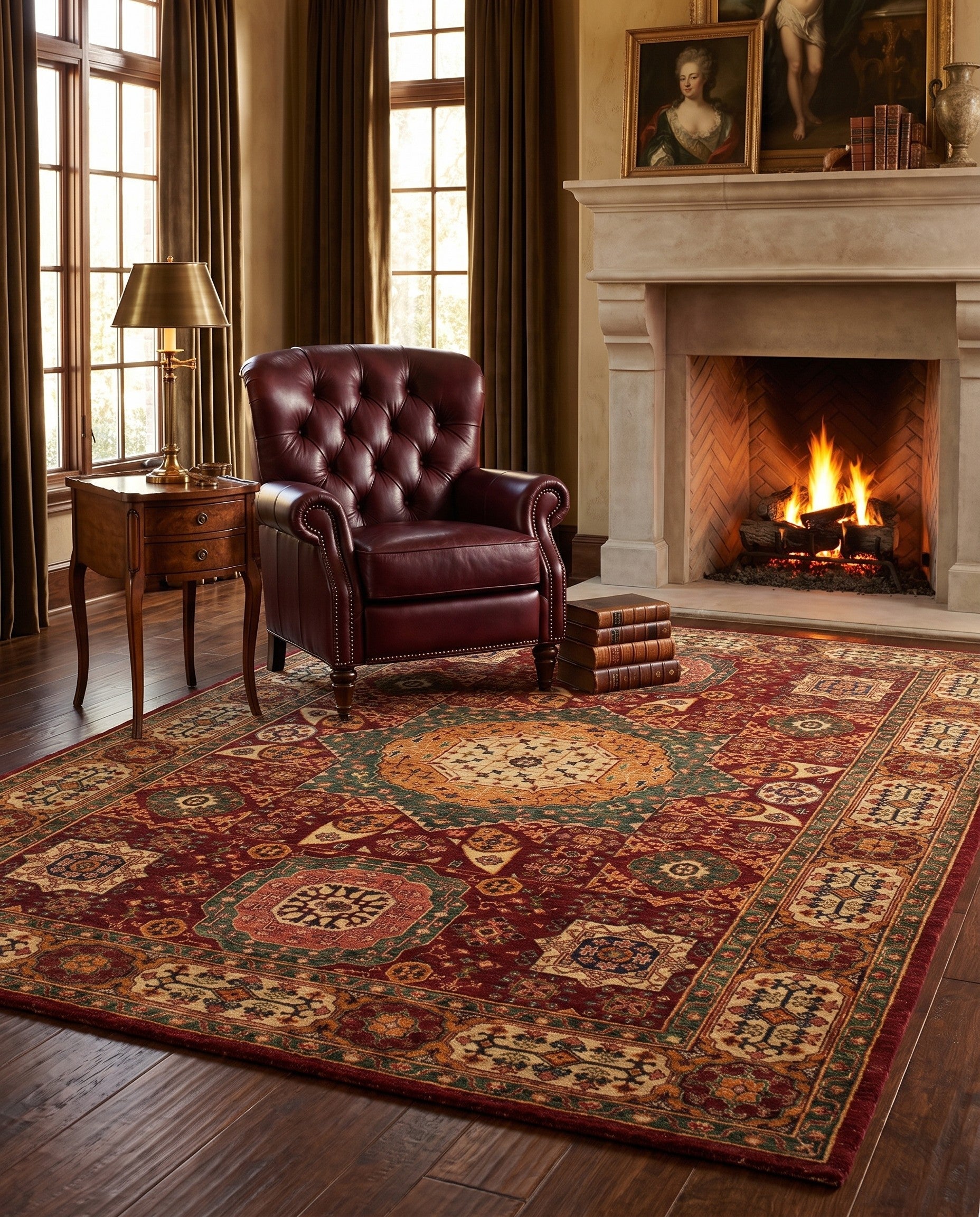 6' 2 x 9' Hand Knotted Mamluk Ziegler Rug