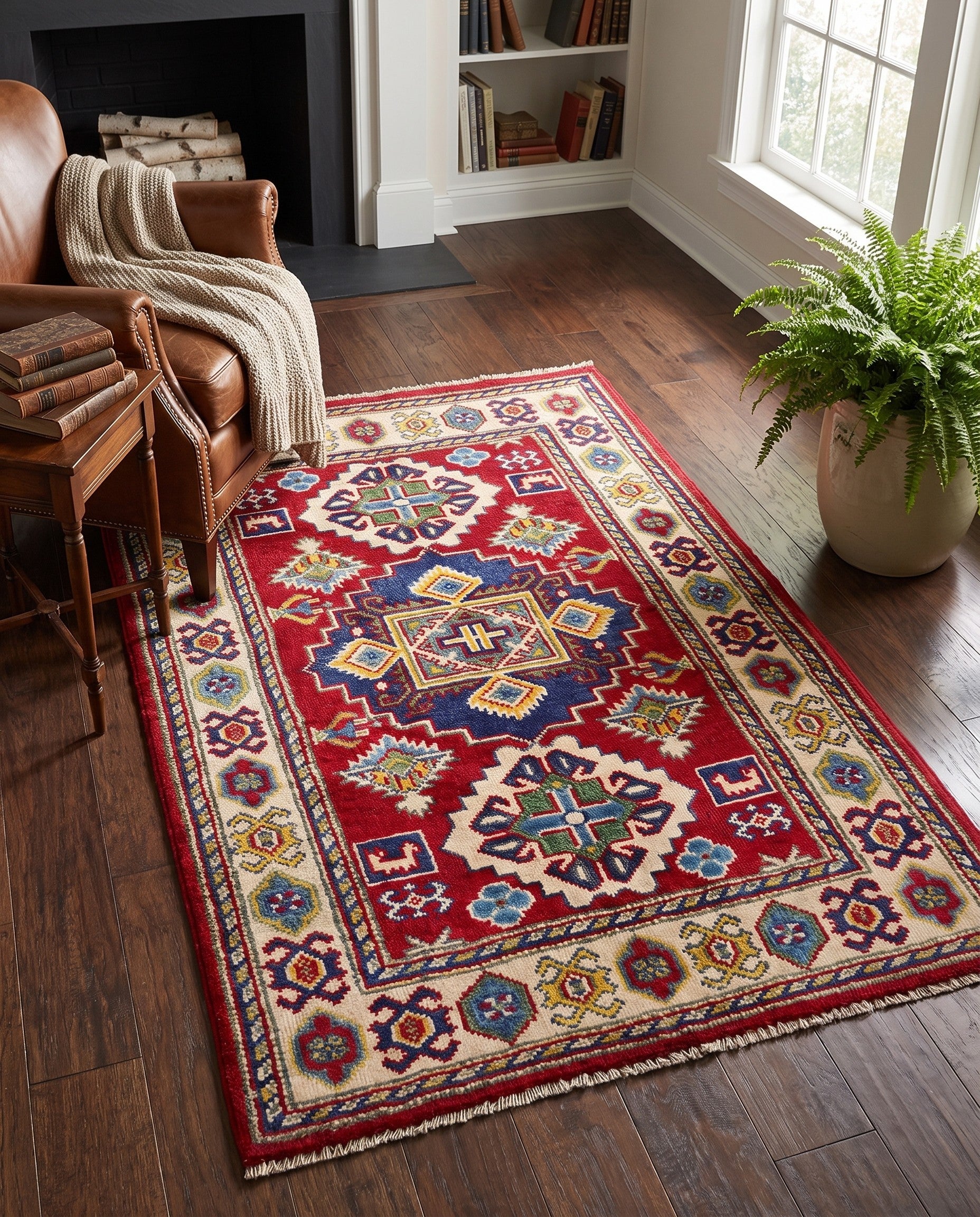 2' 7 x 3' 8 Hand Knotted Kazak Rug