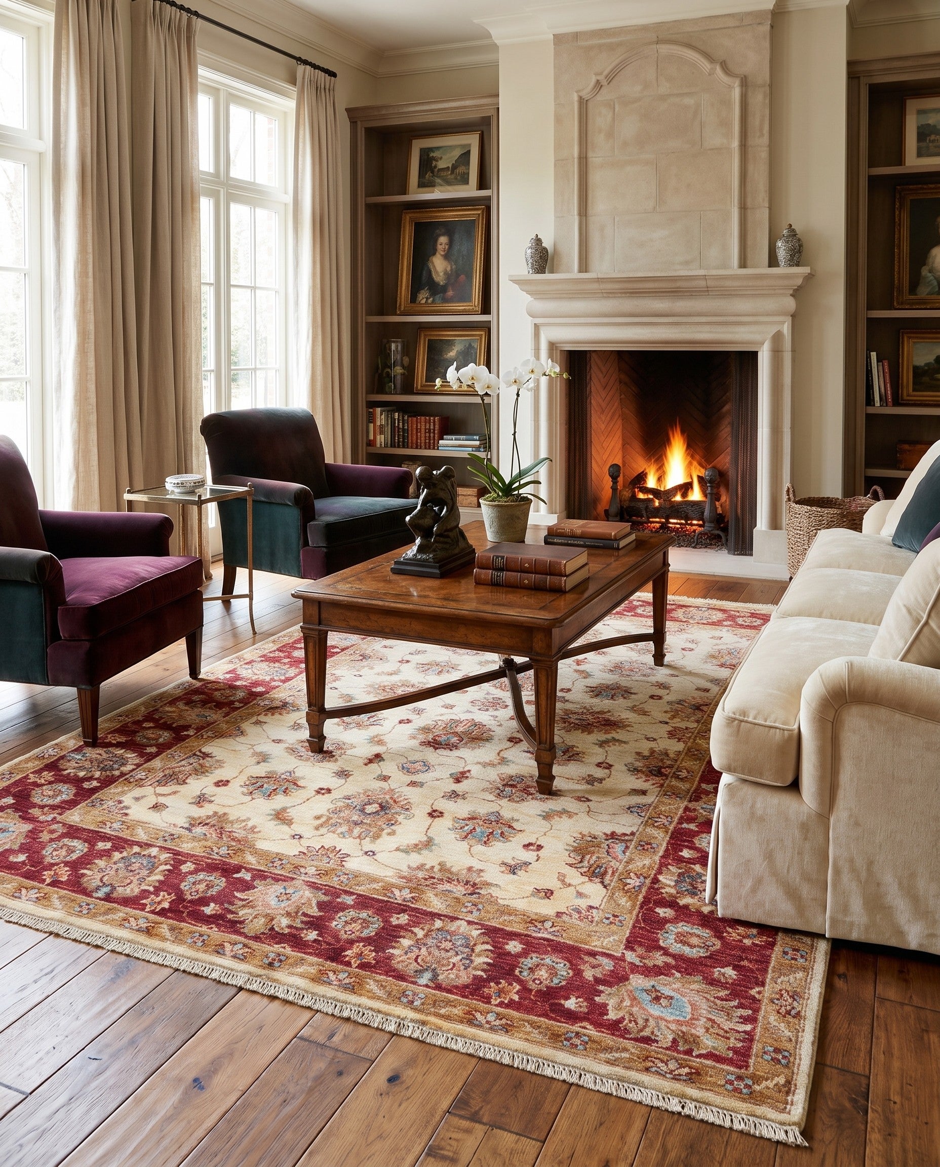 5' x 6' 9 Hand Knotted Ziegler Rug
