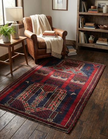 2' 10 x 4' 6 Hand Knotted Balouch Persian Wool Rug