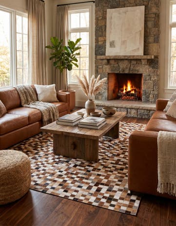5' 1 x 7' 11 Cowhide Stocks Rug