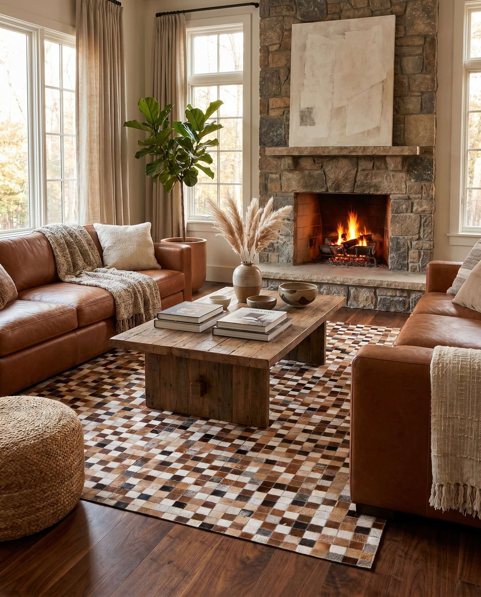 5' 1 x 7' 11 Cowhide Stocks Rug
