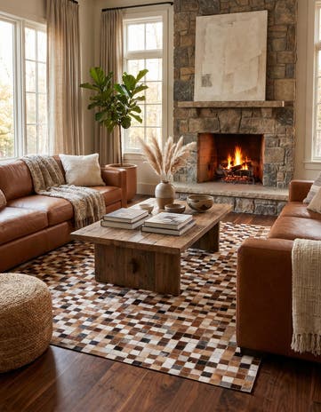5' 1 x 7' 11 Cowhide Stocks Rug