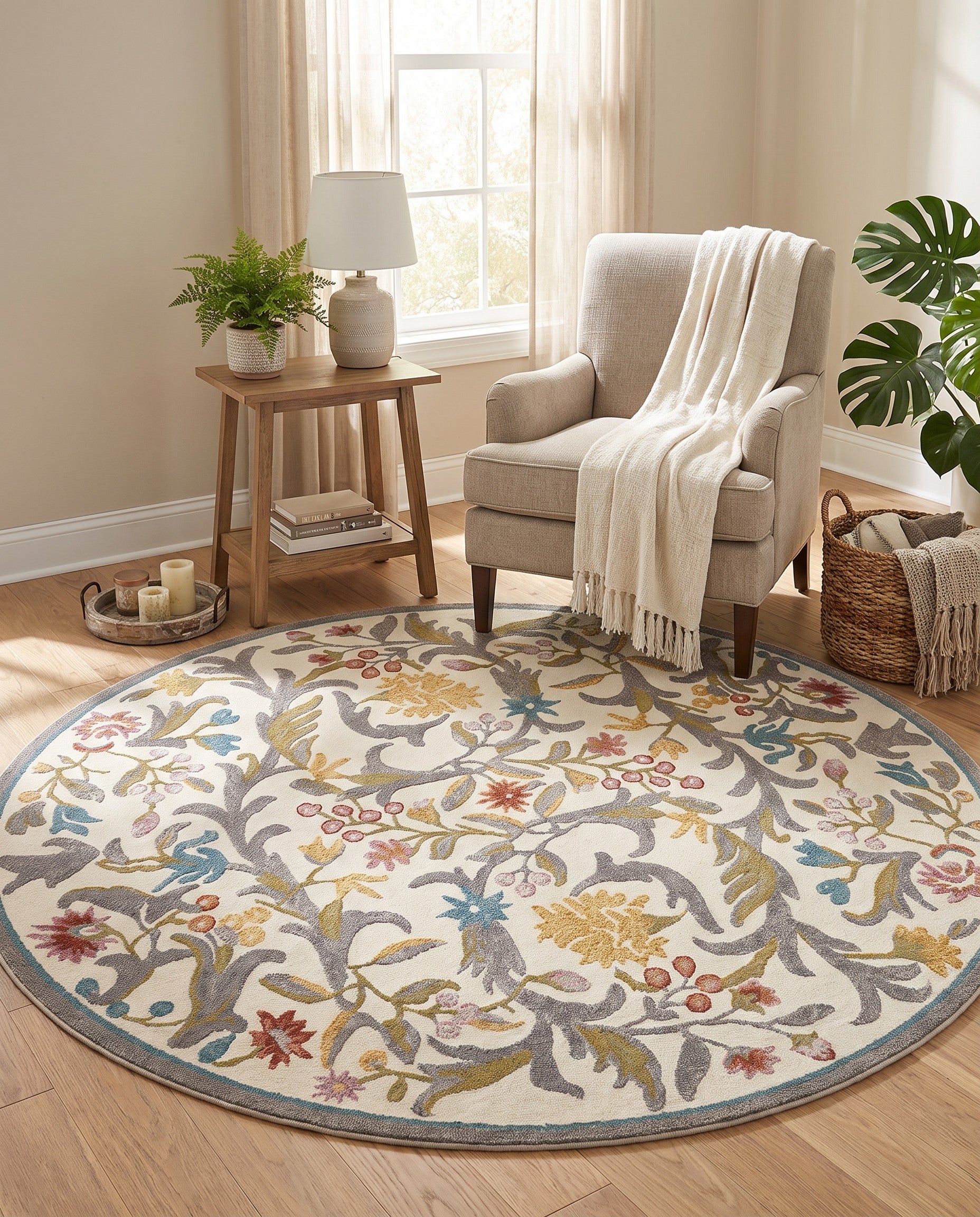 185cm x 185cm Blossom Round Rug