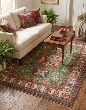 4' 2 x 5' 5 Hand Knotted Kazak Rug