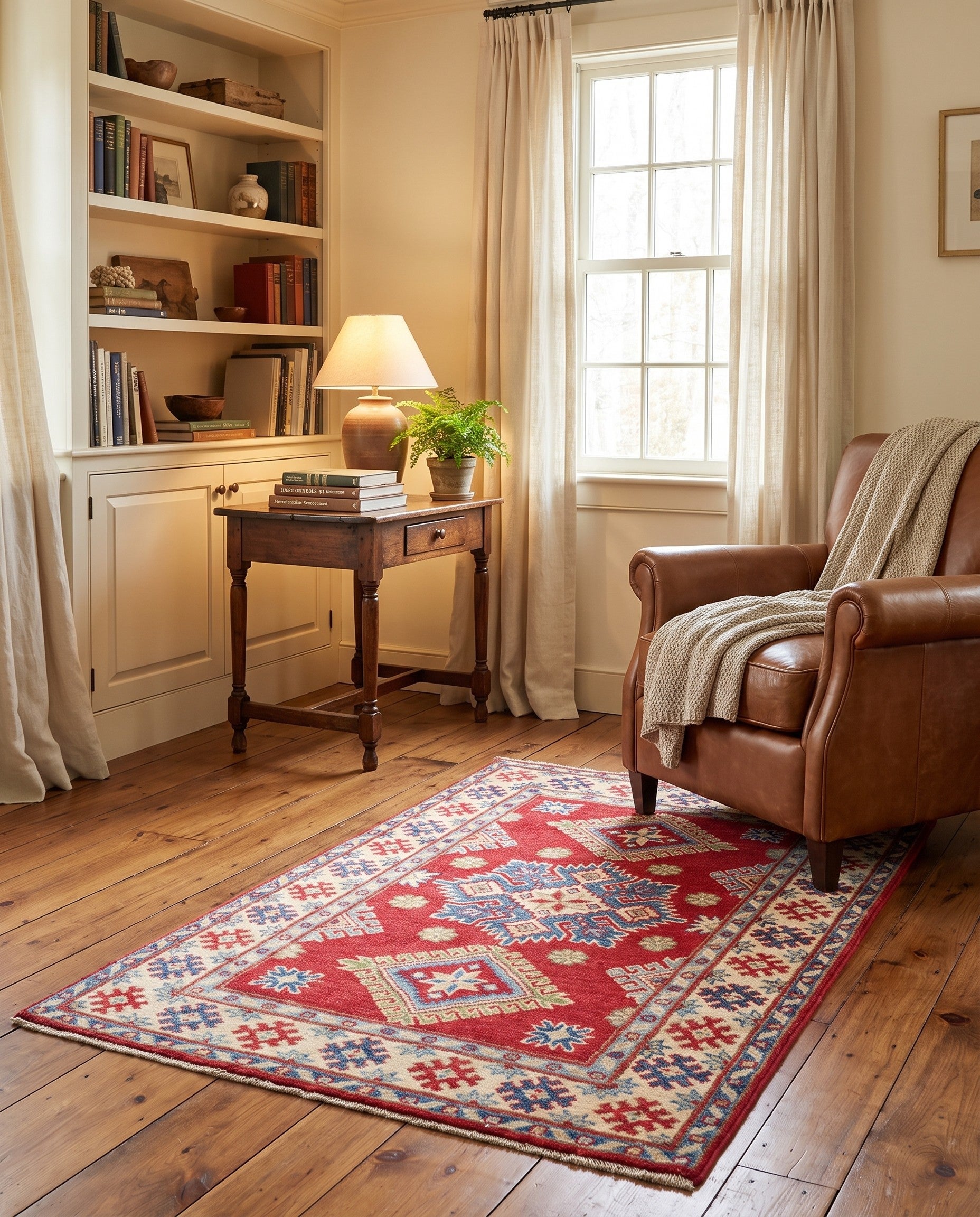 2' 7 x 4' Hand Knotted Kazak Rug