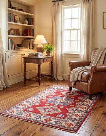2' 7 x 4' Hand Knotted Kazak Rug