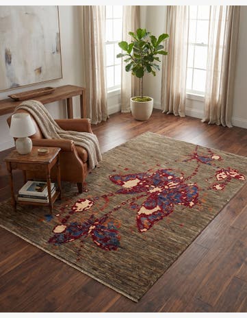 4' x 5' 10 Hand Knotted Modern Ziegler Rug