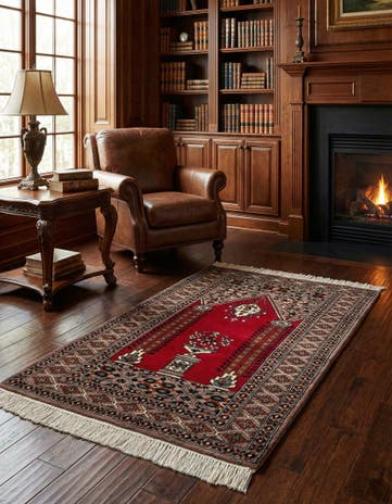 2' 7 x 4' 6 Hand Knotted Bokhara Oriental Wool Rug