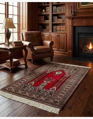 2' 7 x 4' 6 Hand Knotted Bokhara Oriental Wool Rug