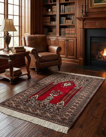 2' 7 x 4' 6 Hand Knotted Bokhara Oriental Wool Rug