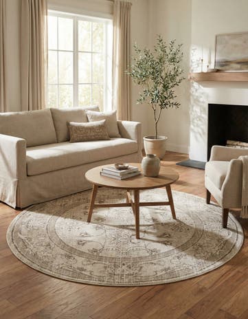 Ivory Vista Round Rug