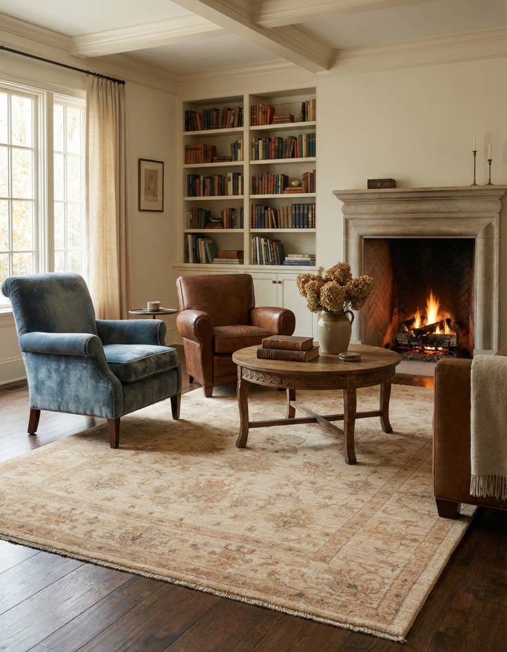 Detail image of 5' 8 x 7' 10 Hand Knotted Peshawar Ziegler Rug