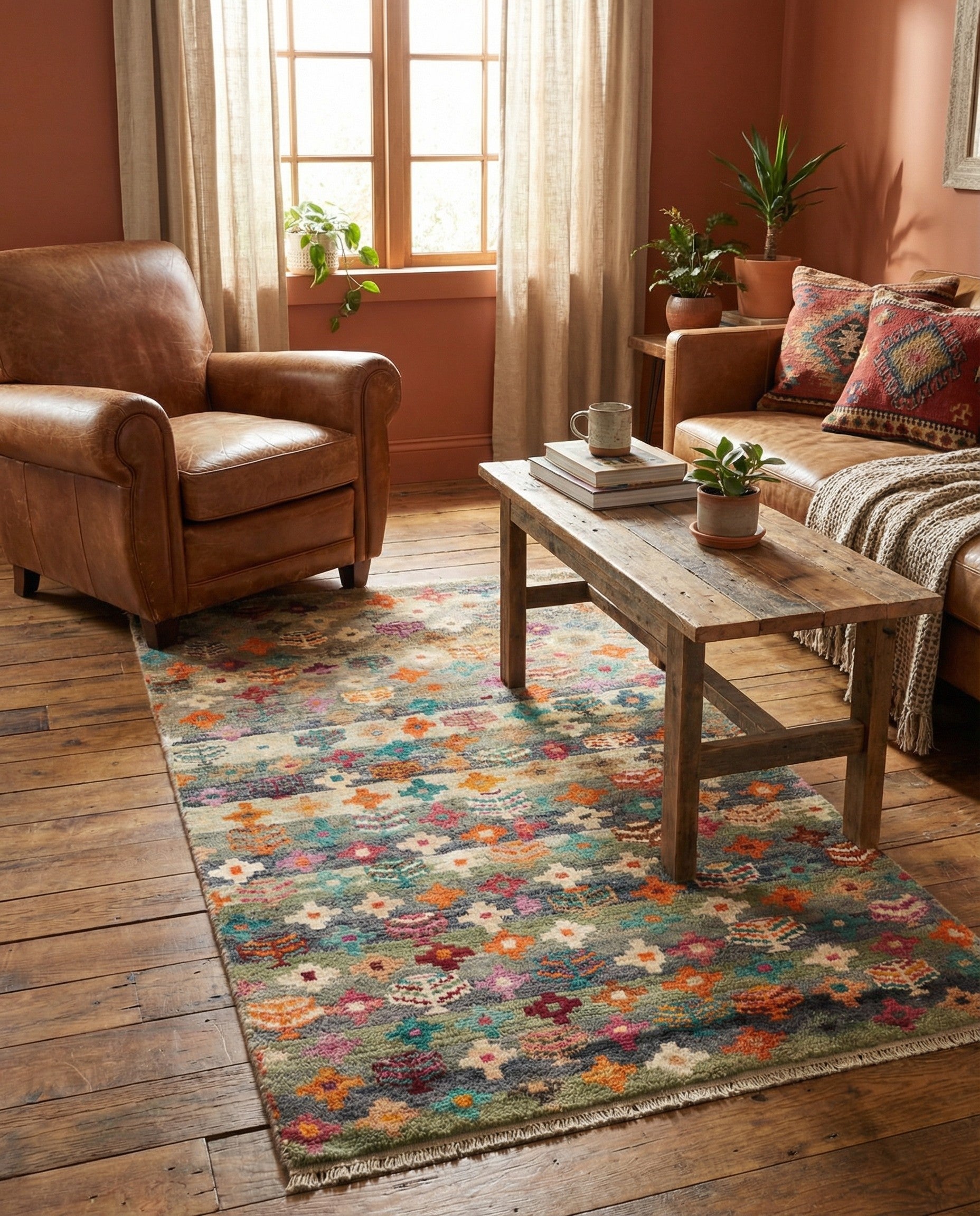 3' 2 x 5' 4 Hand Knotted Balouch Wool Rug