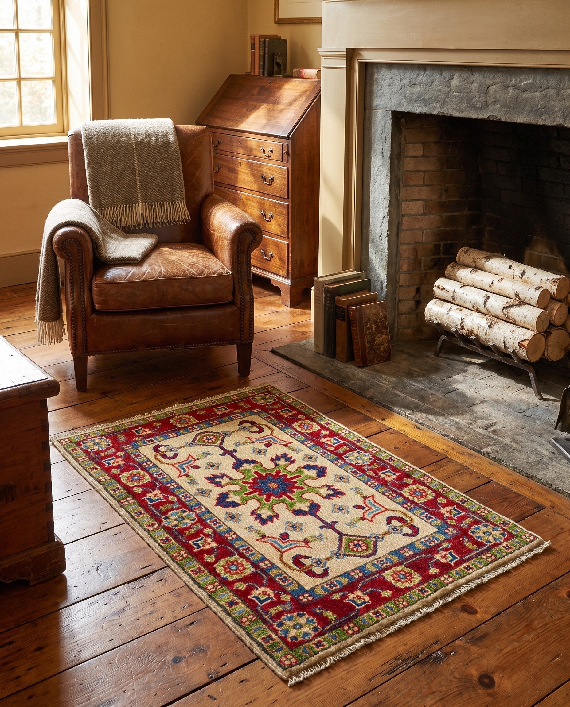 1' 11 x 3' 1 Hand Knotted Kazak Rug