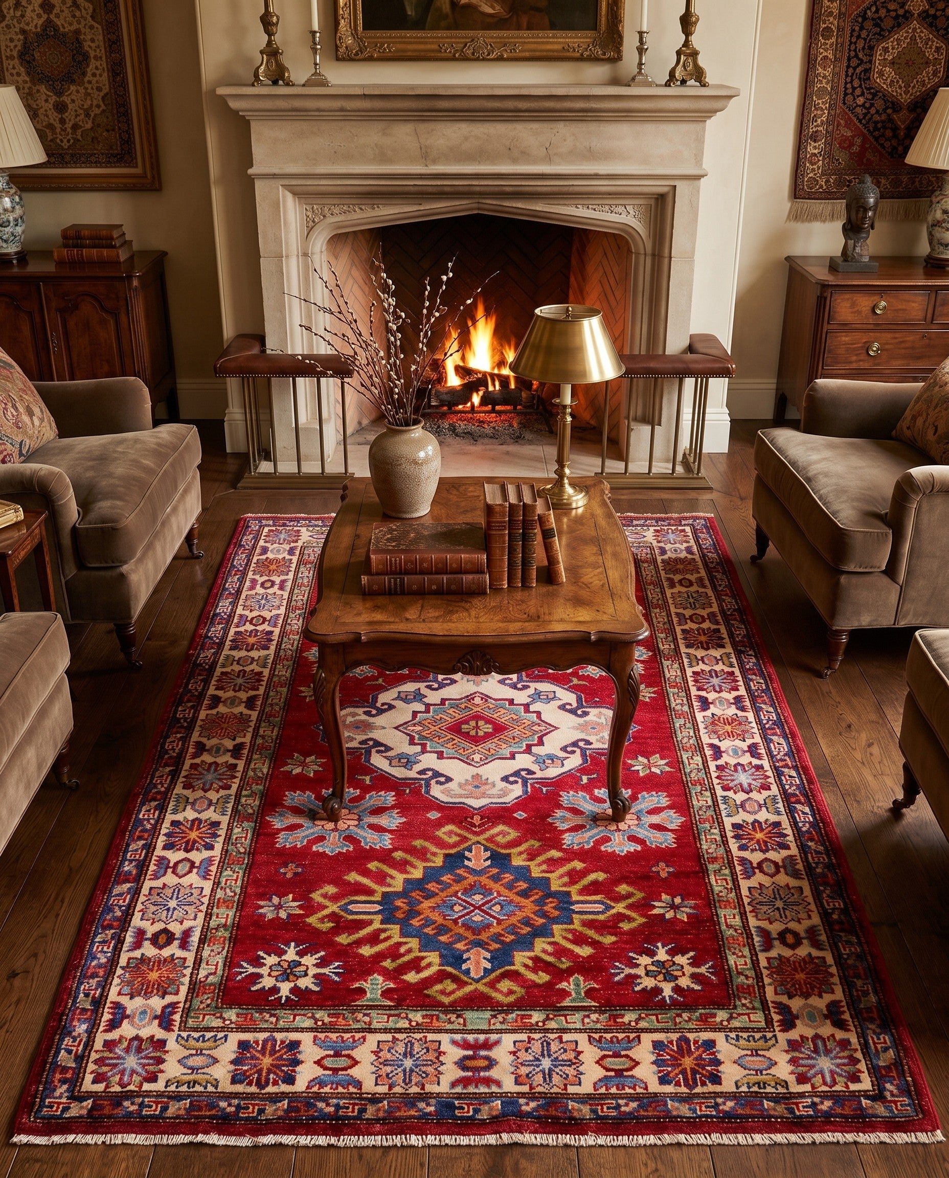 3' 5 x 4' 8 Hand Knotted Kazak Rug