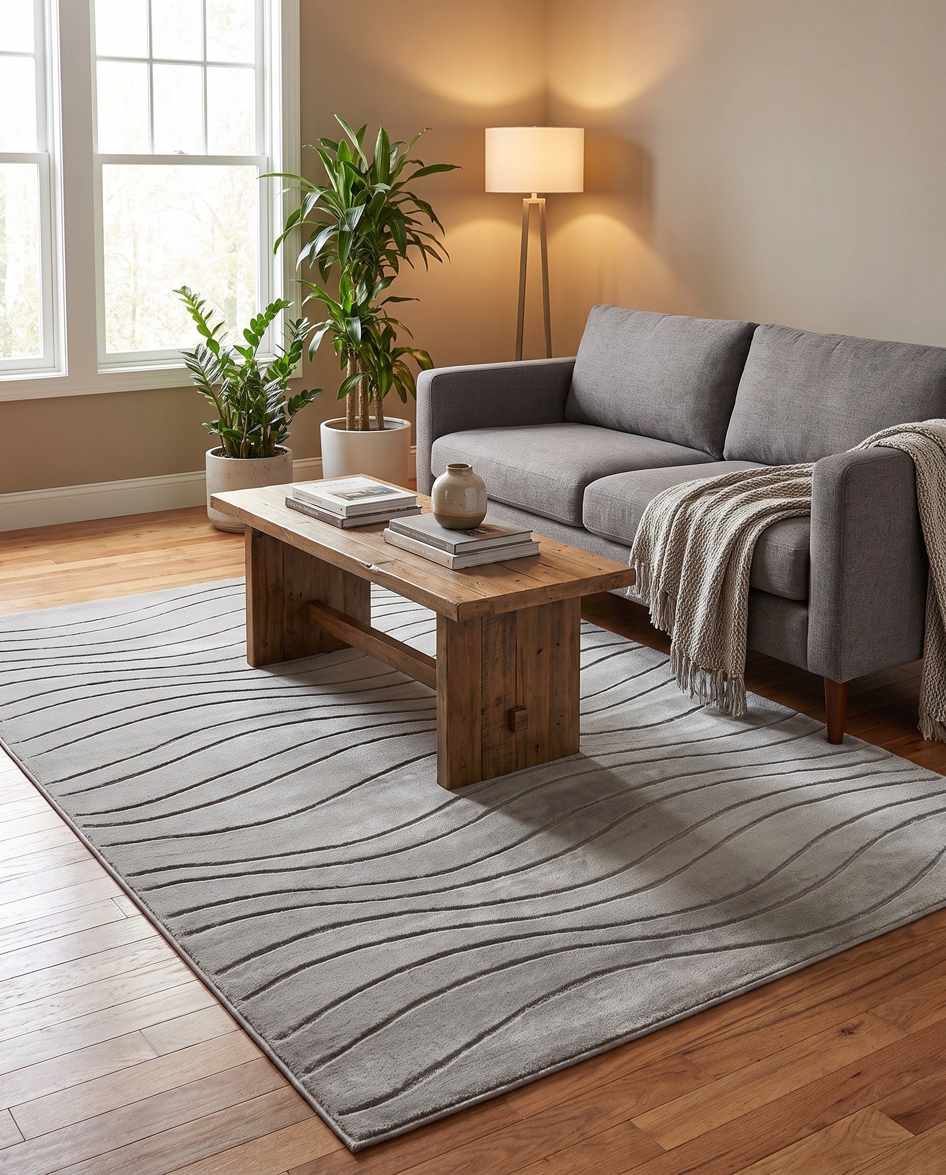Gray Carved Gabbeh Rug