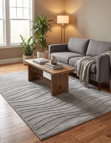 Gray Carved Gabbeh Rug
