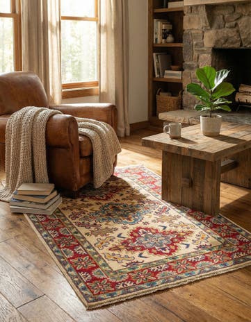 3' 3 x 4' 10 Hand Knotted Kazak Rug