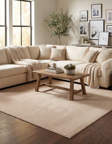 Light Brown Soft Touch Cloud Square Rug