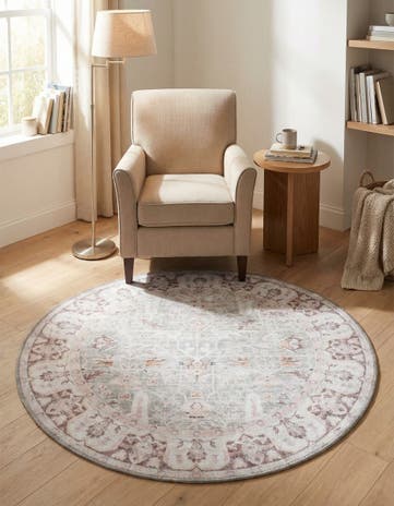 Pearl Mint Yara Round Rug