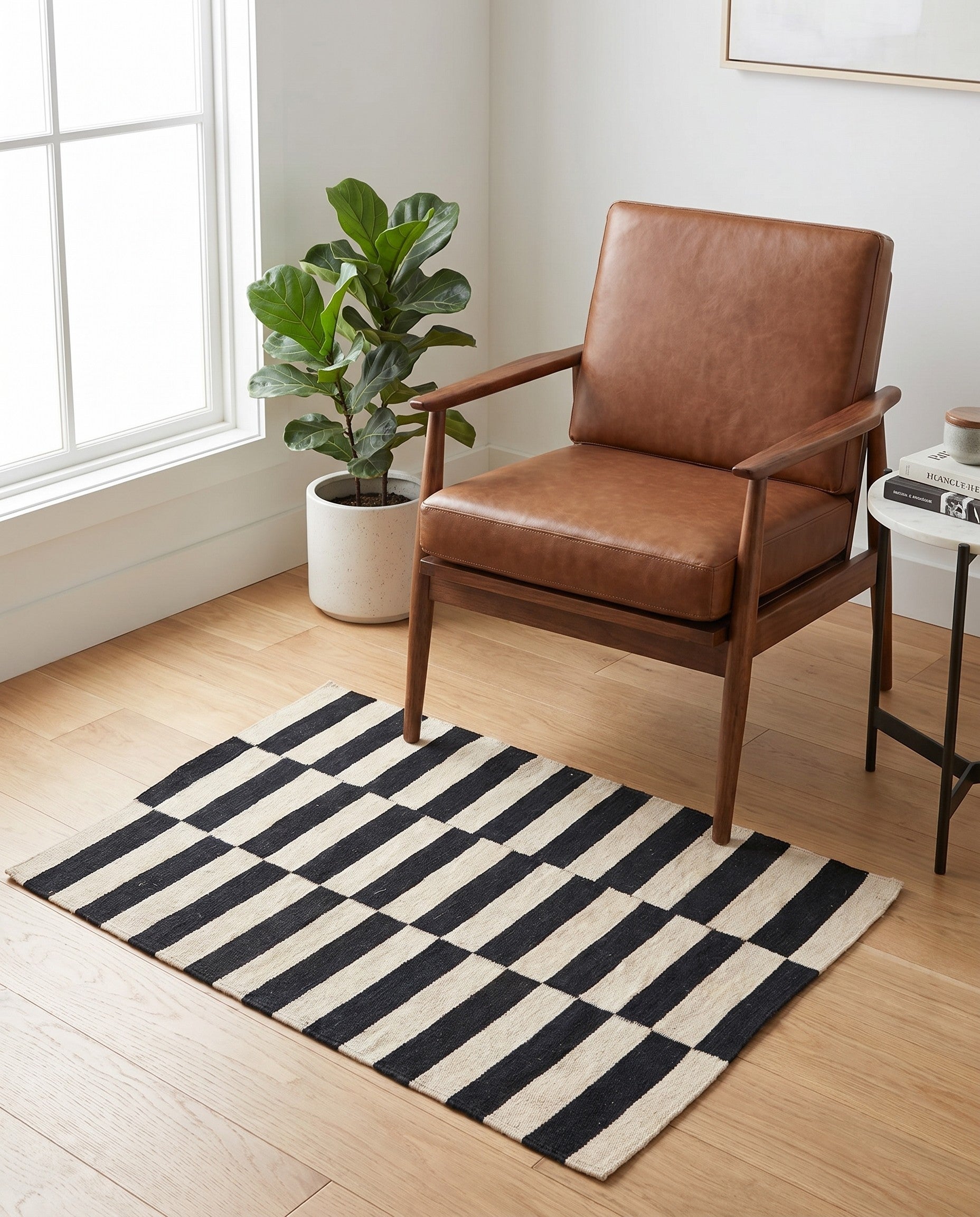 2' 8 x 3' 11 Hand Woven Kilim Modern Wool Rug