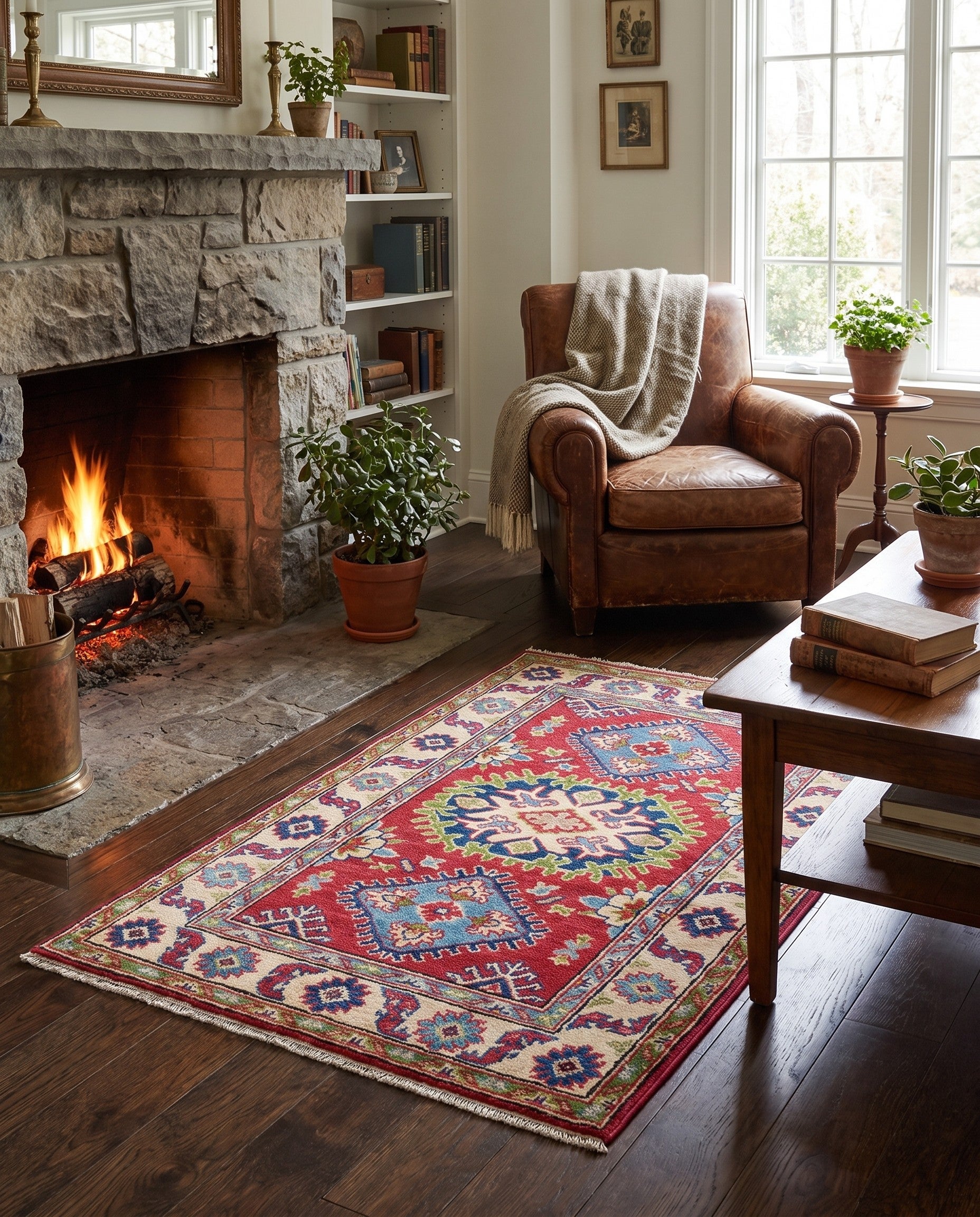 2' 7 x 4' 2 Hand Knotted Kazak Rug
