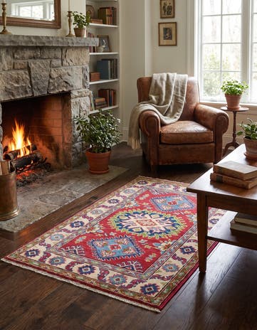 2' 7 x 4' 2 Hand Knotted Kazak Rug