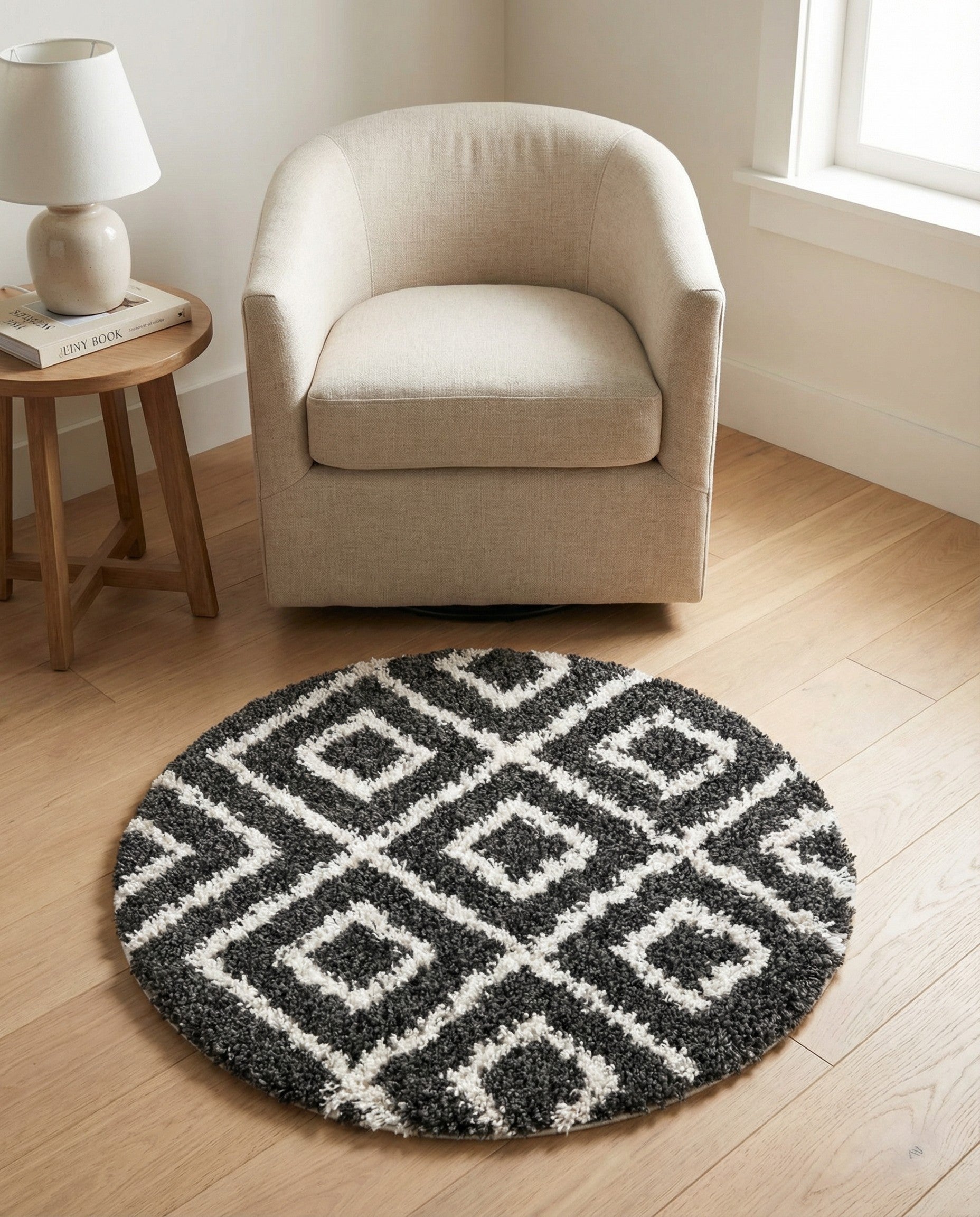  3' 3 x 3' 3 Athena Shag Round Rug
