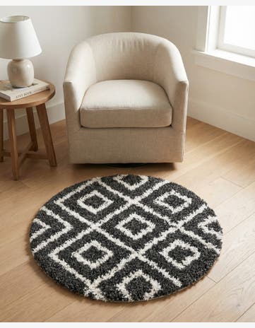 3' 3 x 3' 3 Lagom Shag Round Rug