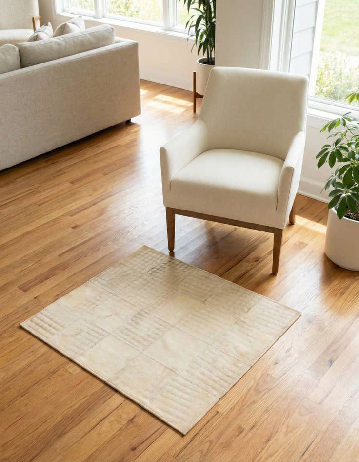 Detail image of 2' 1 x 3' 1 Cowhide Leather Rug