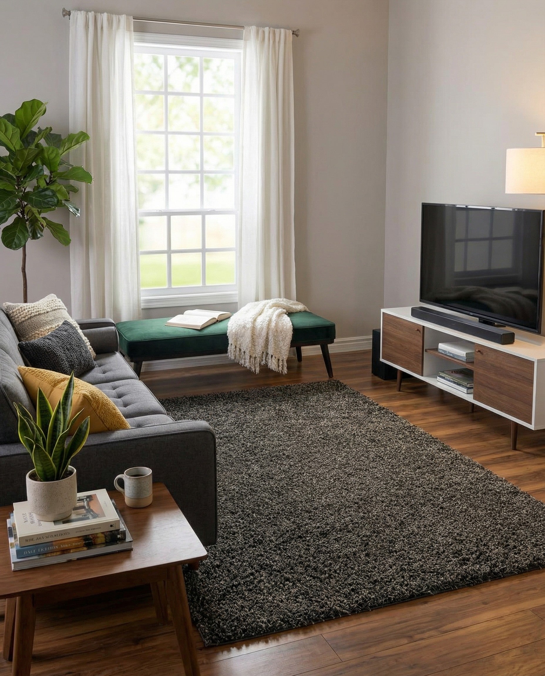 7' 10 x 10' Comfort Solid Shag Rug