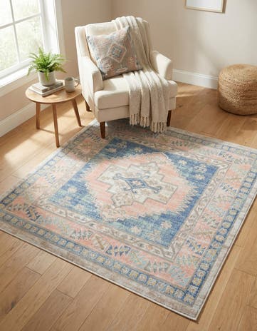 French Blue Whitney Square Rug