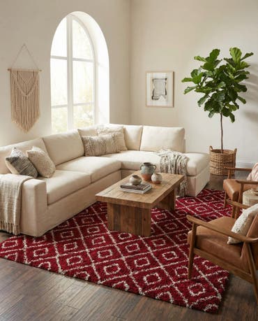  10' x 10' Lattice Shag Square Rug